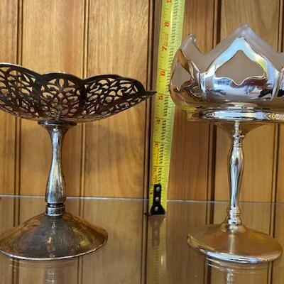 Silver plate candy dishes 