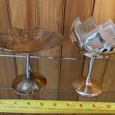 Silver plate candy dishes 