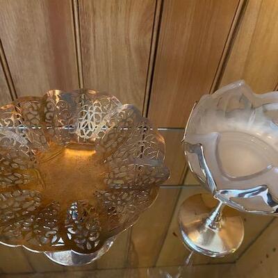 Silver plate candy dishes 