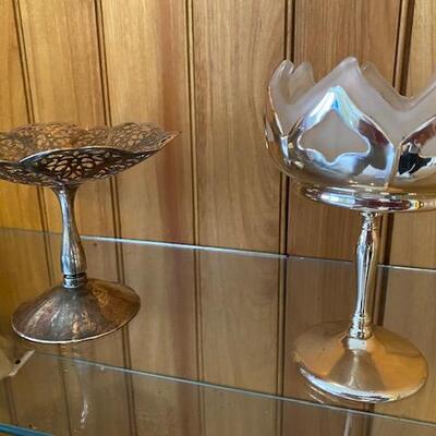 Silver plate candy dishes 