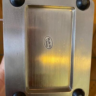 LOT 209 Black and Gold Desk Clock and Silver Desk Clock