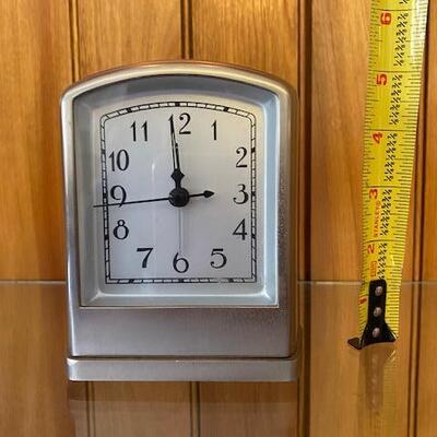 LOT 209 Black and Gold Desk Clock and Silver Desk Clock
