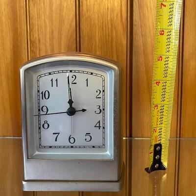LOT 209 Black and Gold Desk Clock and Silver Desk Clock