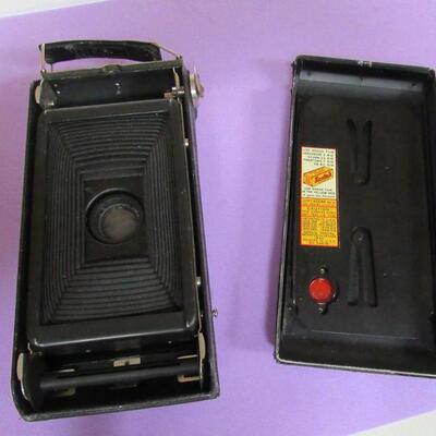 1930s Kodak Twinwinder Lens Camera With Case