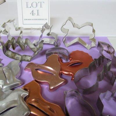 Lg Lot Misc Cookie Cutters Various Ages, Aluminum, Tin, 