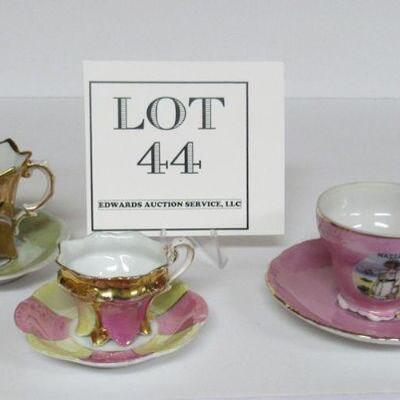 3 Miniature Vintage Cup and Saucer Sets