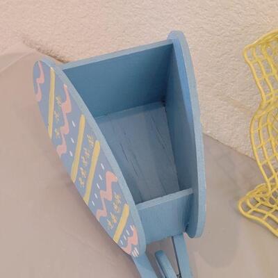 Lot 240: Easter Bunny Bowl, Bunnies by the Bay- Buttercup, Egg Wheelbarrow and Chick Basket