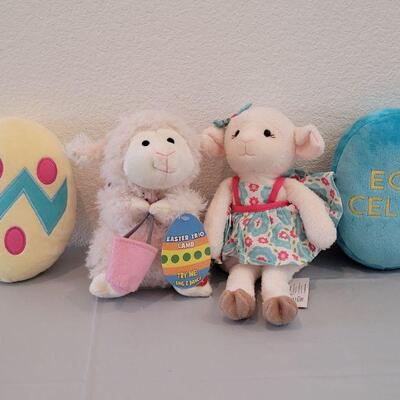 Lot 251: New Animated Lamb, Egg Plushies and Hallmark Lamb 