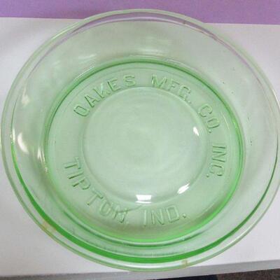 Depression Glass Green Advertising Chicken Waterer Oakes Mfg Co, Tipton, IN