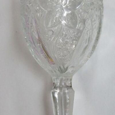 3 Vintage Pattern Glass Bryce Atlas Goblet, Unknown Goblet, and Narcissus Wine