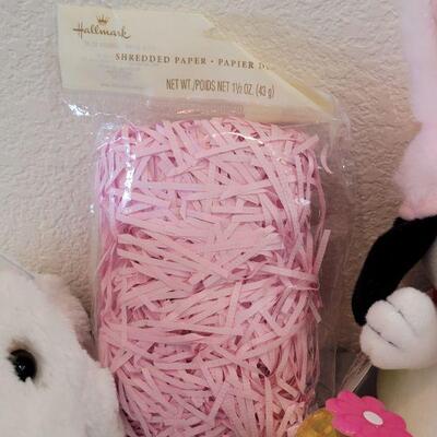 Lot 255: New Easter Basket Fillers- Coin Purse, Lip Balm, Bracelets Nail Art Set, Small Hallmark Snoopy, Wind Up Toys, Pink Basket...