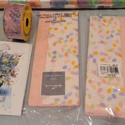 Lot 278: New Easter Gift Wrap, Box, Tissue Paper and Window Gels