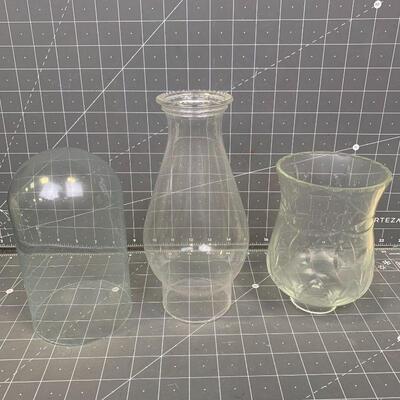 #114 Glass Lamp/Candle Pieces