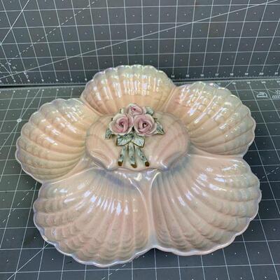 #140 Vintage Seashell Dish Ceramica De Cuernavaca