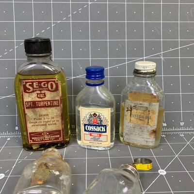 #180 Antique Liquor Bottle, Turpentine & More
