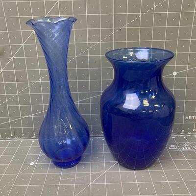 #226 Blue Glass Vase(2)