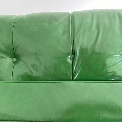 1960s Mid Century Kittinger Hollywood Regency Apple Green Chippendale Loveseat