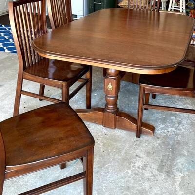 Vintage Handcrafted Dining Table w Trestle Base by Walter of Wabash 