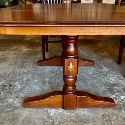 Vintage Handcrafted Dining Table w Trestle Base by Walter of Wabash 