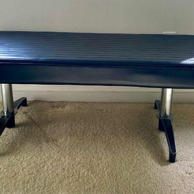 Mid Century Mod Commander Chromcraft Black Leather Bench