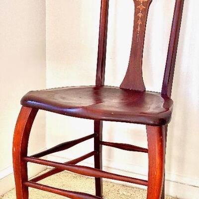 Antique F.H. Conantâ€™s Parquetry Art Nouveau with Inlay Mother of Pearl Chair