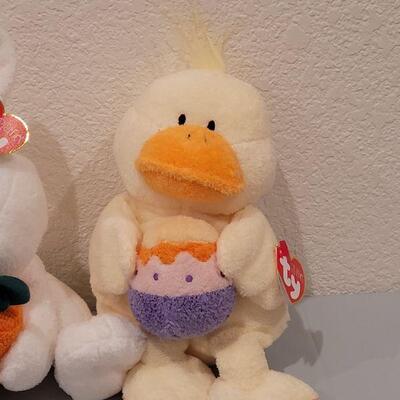 Lot 297: New Ty Beanie Babies Bunny Purse, Plush Bunny & Duck