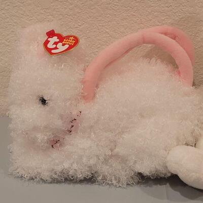 Lot 297: New Ty Beanie Babies Bunny Purse, Plush Bunny & Duck