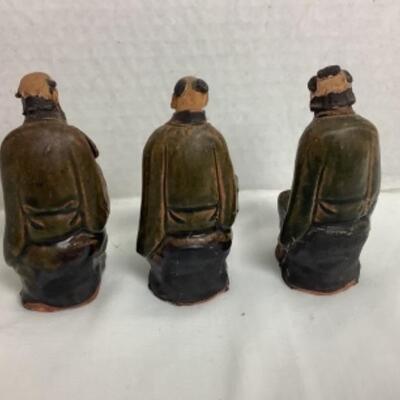 2132-   3 Asian Mudmen Figurines