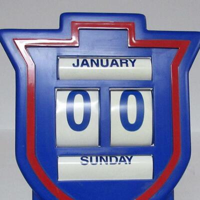 Interesting 1970s Plastic Old Style Advertising Perpetual Wall Calendar