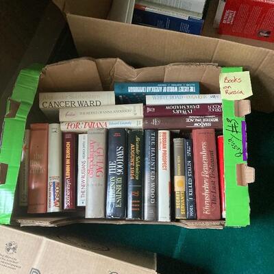 Two boxes of Books on Russia