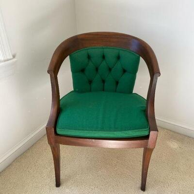 Mid Century Kelly Green Horseshoe Chairs - a Pair