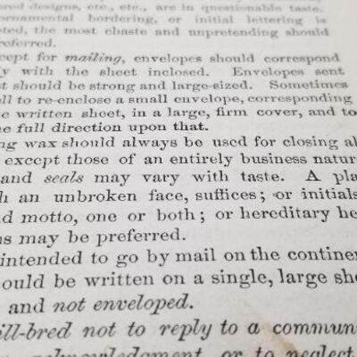 Lot #21  1868 Etiquette Book 
