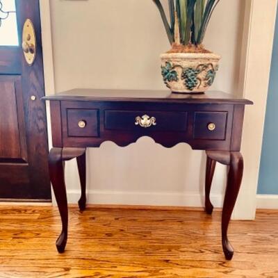 Mahogany scalloped entry / side table 