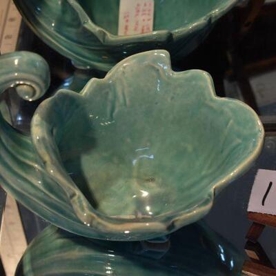 McCoy 1940 Cornucopia Planter - Aqua 