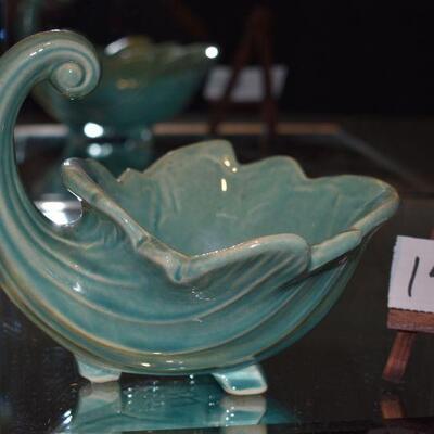 McCoy 1940 Cornucopia Planter - Aqua 