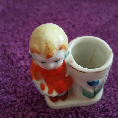 Occupied Japan Tchotchke Mini Girl Vase