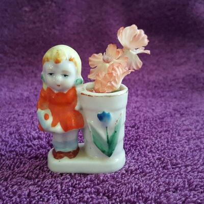 Occupied Japan Tchotchke Mini Girl Vase
