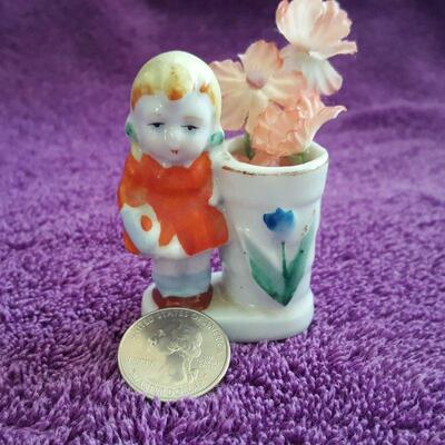 Occupied Japan Tchotchke Mini Girl Vase
