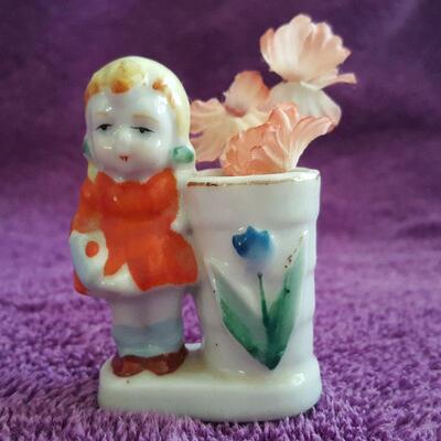 Occupied Japan Tchotchke Mini Girl Vase