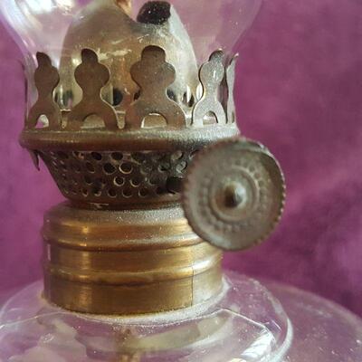 Miniature Clear Glass Oil Lamp
