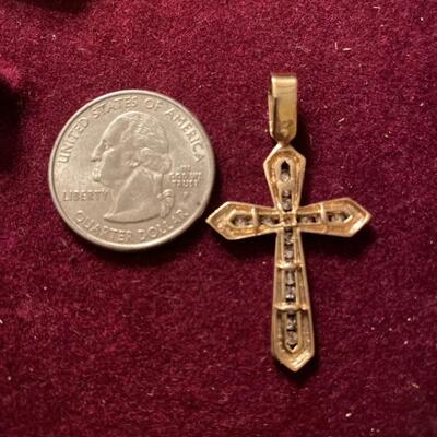 14k gold cross pendant
