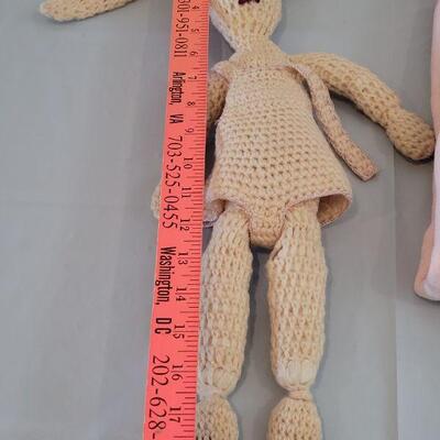 Lot 301: Vintage Crochet Bunny and Needlepoint Bunny Blanket