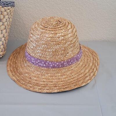 Lot 306: Girls Straw Hat and Straw Purse with Petting Zoo Plushie Bunny with Eyelashes