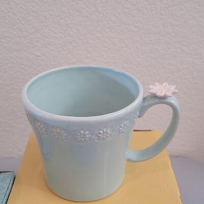 Lot 308: New (2) Peek a Boo Bunny Large Mugs and Mug with Little Chick Spoon Large Mug