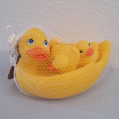 Lot 311: Baby Boy (12m) Easter Sleep & Play Outfit, Rubber Duckies and Baby Gund Rattle Plushie 