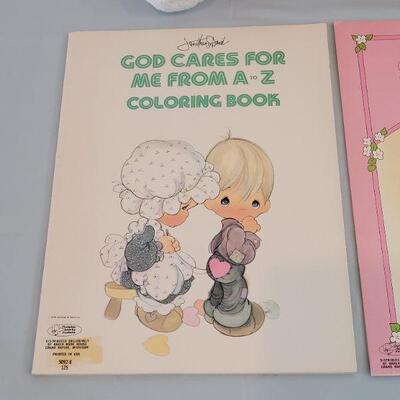 Lot 321: Precious Moments Prayer Bunny and Bear & (2) Coloring Books
