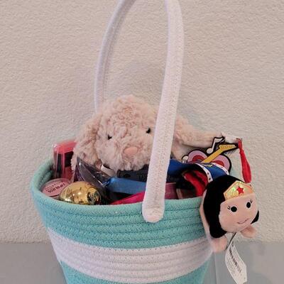 Lot 332: New Jelly Roll Rug Easter Basket filled with Goodies 