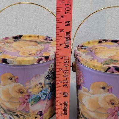 Lot 334: Vintage Easter Pails with a Bunny Inside