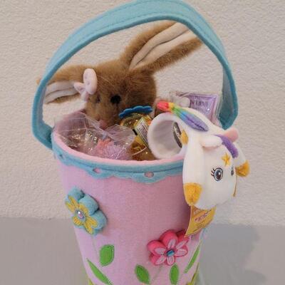 Lot 345: New Felt Easter Bucket Filled with Hallmark Goodies