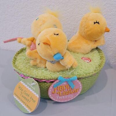 Lot 352: New Animated Hallmark Singing Chicks, (2) Musical Bunnies, (2) Bunny Plush Balls and (2) Douglas Bunnies 